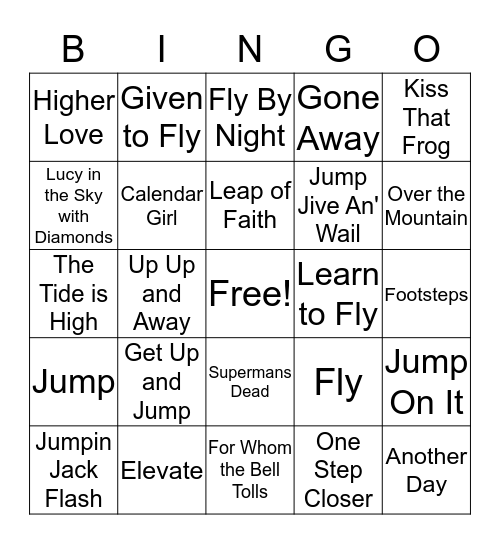 Kelley's Leap Year Mix Bingo Card