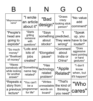 Koiningo Bingo Card