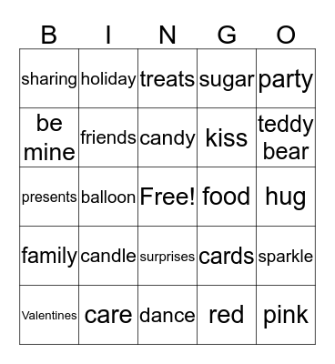 Valentines Bingo Card