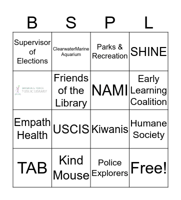 Barbara S. Ponce Public Library Community Fair Bingo Card