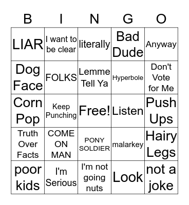 BIDEN BINGO Card
