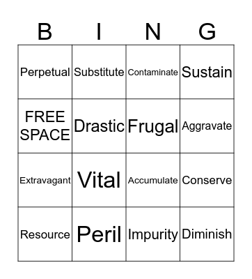Wordly Wise Unit 9 REVIEW Bingo Card
