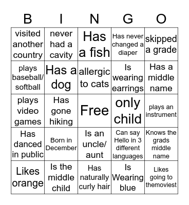 BreakThe Ice! Bingo Card