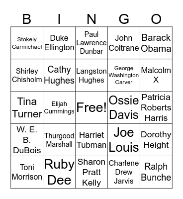 Black History BINGO Card