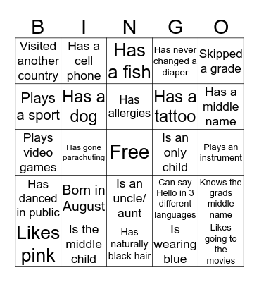 BreakThe Ice! Bingo Card