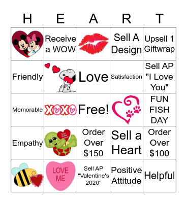 Heart Bingo Card