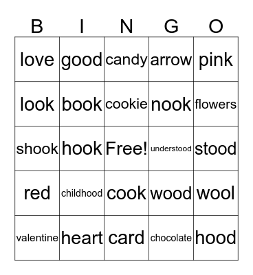 "oo" BINGO  Bingo Card