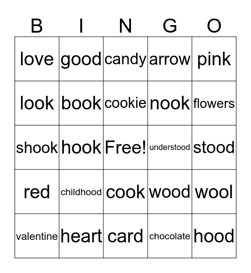 "oo" BINGO  Bingo Card