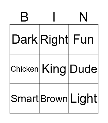 David BINGO Card