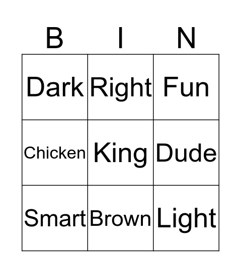 David BINGO Card