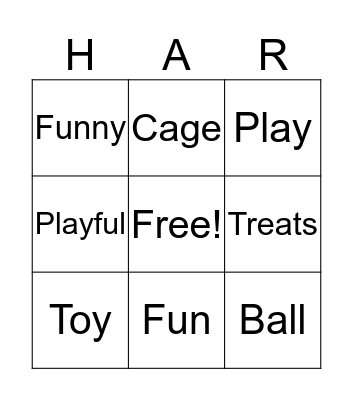 Harper BINGO Card