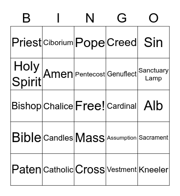 CATECHIST BINGO Card