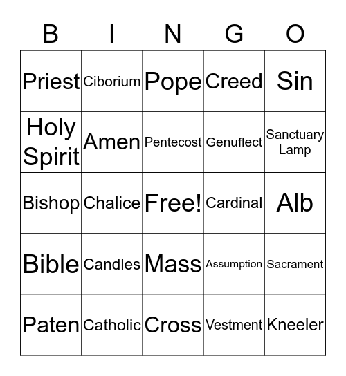 CATECHIST BINGO Card