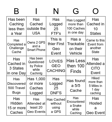 Geo BINGO          Mingle  and  Win!          Guilford Meet, Greet and Prize Presentation Bingo Card