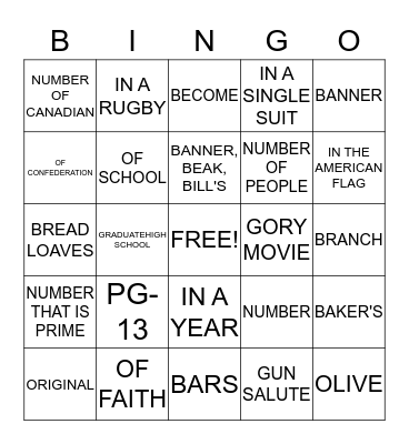 THINGS THAT COME IN 13 Bingo Card