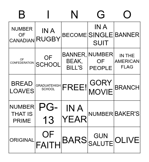 THINGS THAT COME IN 13 Bingo Card