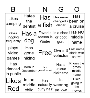 BreakThe Ice! Bingo Card