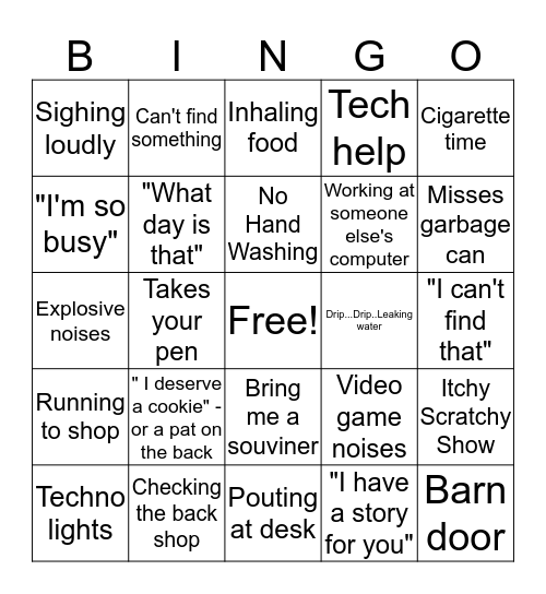 Paddock Bingo Card
