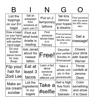 Wise Sons Party Bingo Card