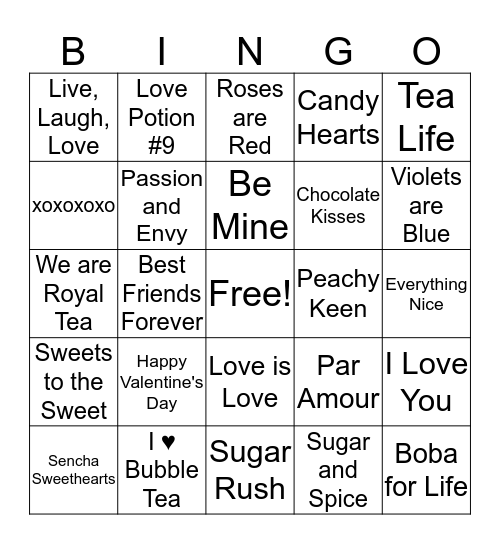 Sweet Treat Bingo  Bingo Card