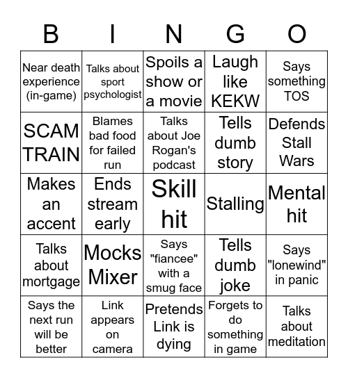 The Happy Hob Bingo Card