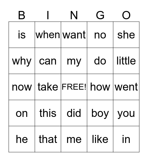 BINGO Card