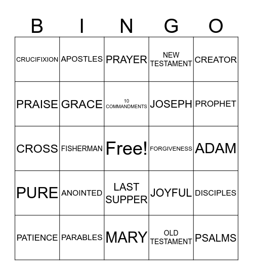 BIBLE  Bingo Card