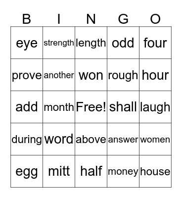Barton Bingo Card