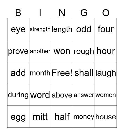 Barton Bingo Card