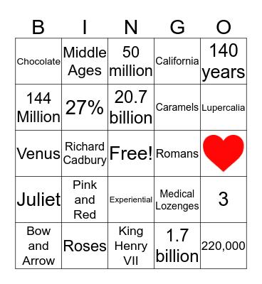Valentine's Bingo Card