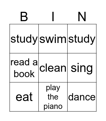 What are you doing Bingo Card