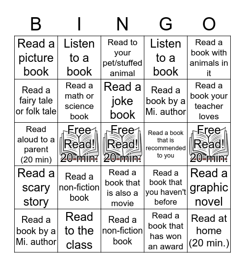 Reading Bingo Card