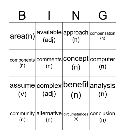 Bingo Card