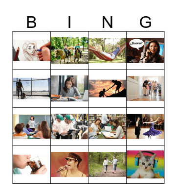 Regular -ar Verbs - Definitions Bingo Card