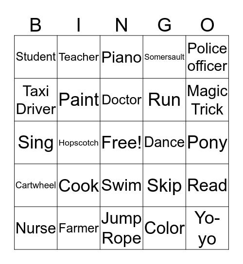 Week 6 Bingo Card