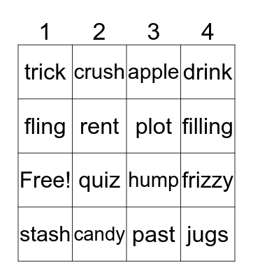 Reading Bingo Card