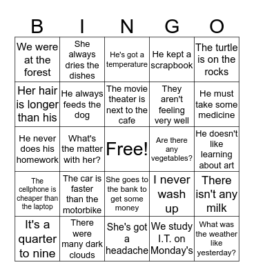 Summer Camp Bingo February 2020 Bingo Card