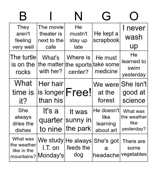 Summer Camp Bingo February 2020 Bingo Card