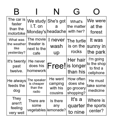 Summer Camp Bingo February 2020 Bingo Card