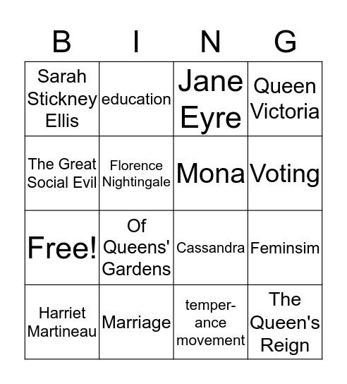 Feminism Bingo Card