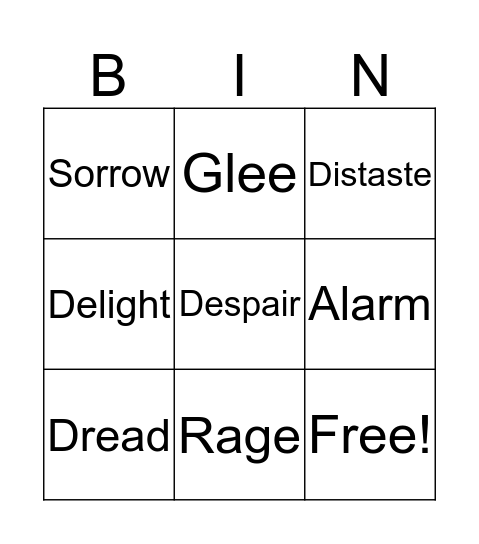 Spelling Bingo Card