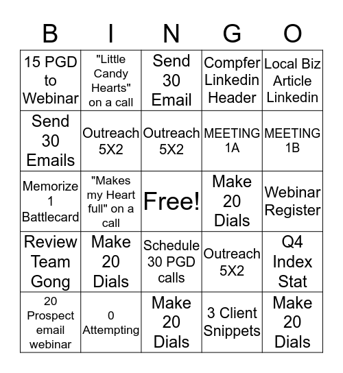 Make a Connection Bingo Card