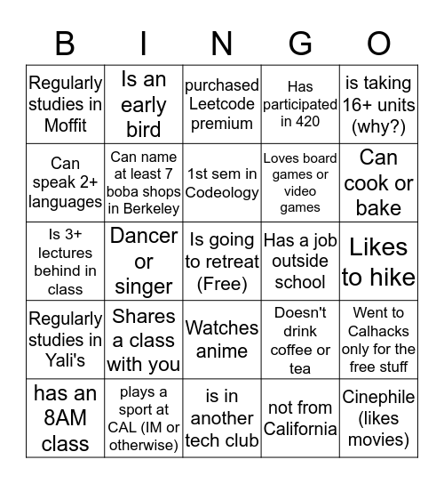 CODEOLOGY BINGO Card