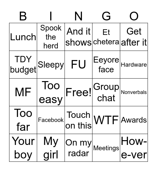 TC BINGO V2 Bingo Card