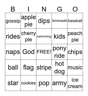 INDEPENDENCE DAY BINGO Card