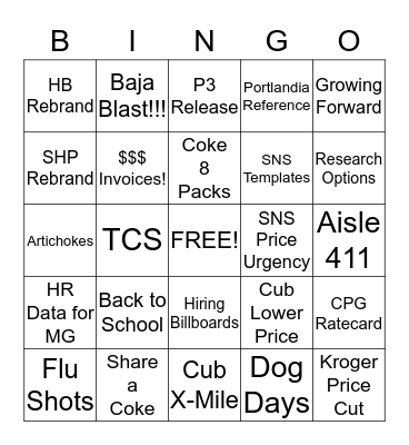 BIG FRIDAY BINGO Card