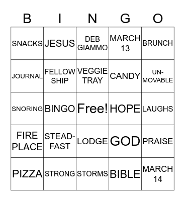ANCHORED Bingo Card