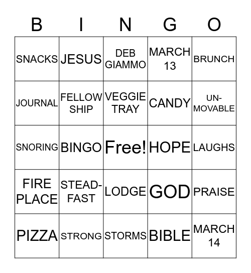 ANCHORED Bingo Card