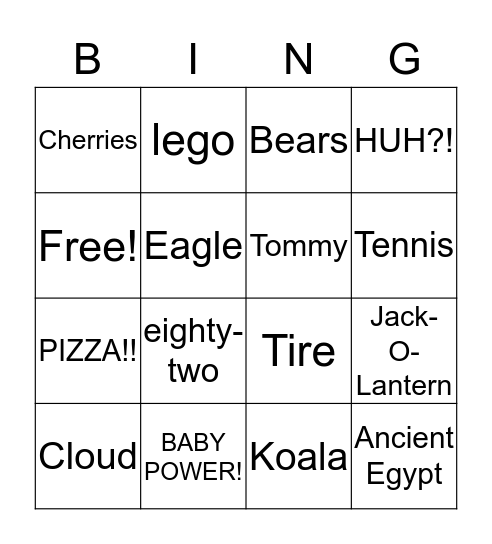 Cool Bingo Card