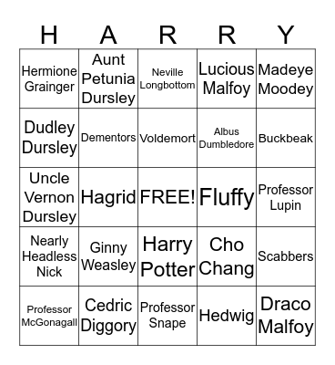 Harry Potter Bingo! Bingo Card